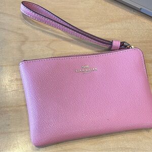 Coach Blush Pink Leather Wristlet Wallet